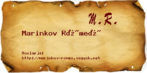 Marinkov Rómeó névjegykártya